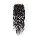 Brazilian Kinky Curly Closure 130% Density Human Hair Extension Lace Closure Non-Remy Closures Free Part Hand Tied (10inch)