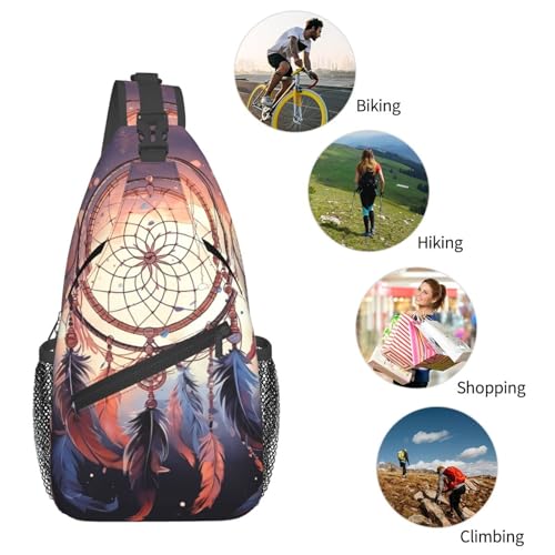 Mochila de sling Native American Dream Catcher Negra miniatura 5