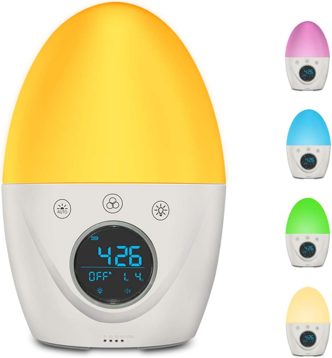Kids Sleep Training Alarm Clock,WinFa Wake Up Light Alarm Clock, Color Changing Kids Baby Night Light,3 Alarm Mode, 5 Natural Sounds, Sleep Timer,USB Rechargeable