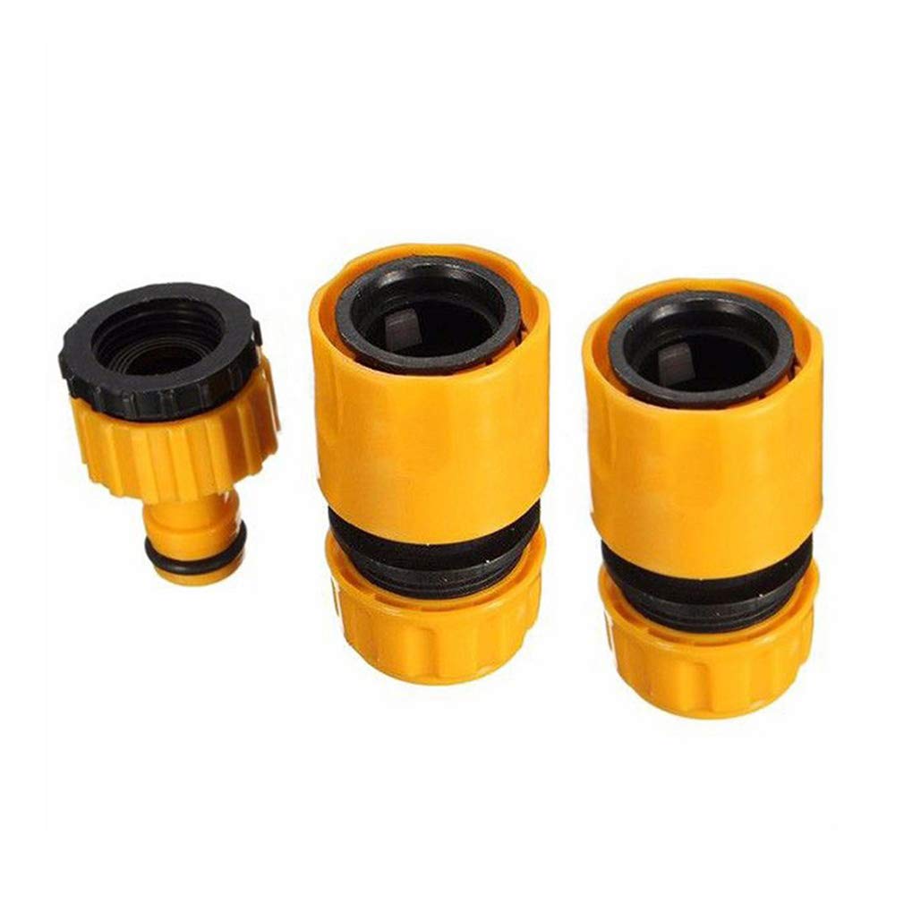 Junhouse 3pcs Hose Tap Connector, 1/2Inch and 3/4Inch Garden Hose Pipe Fitting Quick Tap Connector Adaptor