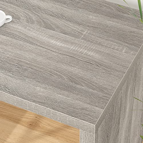 Image of HSH Grey L Shaped Computer Corner Desk with 3 Storage Drawers 60 inch | Reversible Home Office Corner Desk with 2 Open Side Shelves Modern Wood Executive L Desks for Bedroom,Study Workstation