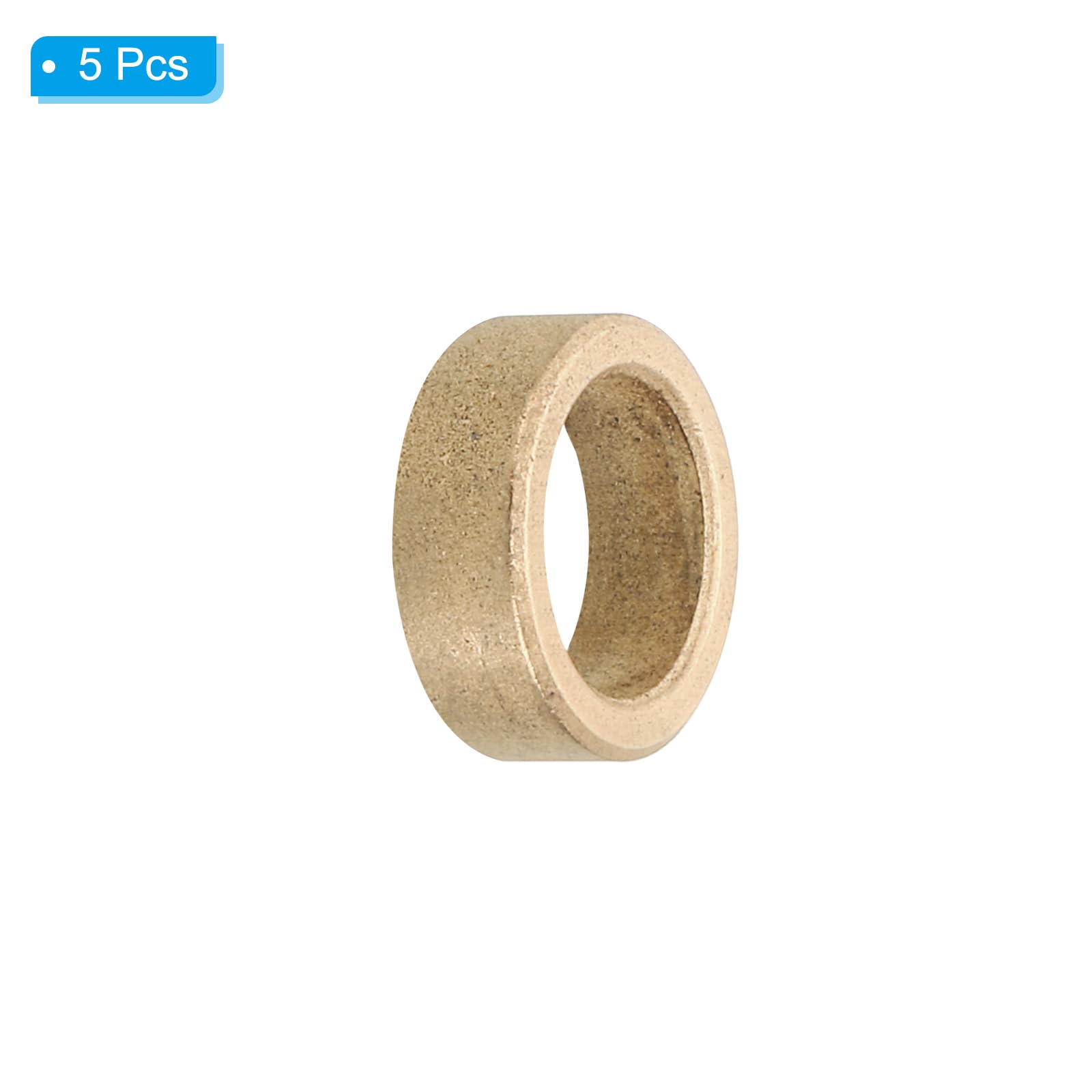 PATIKIL M10 Brass Spacers, 5 Pcs Metal Spacer Brass 10mm ID x 14mm OD x 5mm L Brass Spacers Screw Standoff for 3/8 Inch or M10 Screw - Image 3