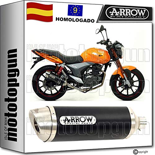 ARROW TUBO DE ESCAPE HOMOLOGADO THUNDER CON FONDO INOX EN ALUMINIO NEGRO...