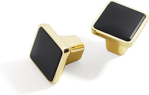 Miniatura 1 de Paquete de 10 manijas de gabinete de cocina, tiradores de gabinete de color negro mate y dorado, pomos modernos para cajones de tocador para baño,