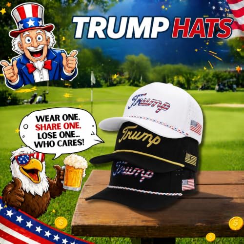 Image of Curves & Clubs Trump Golf Hats - One Size Adjustable Men's Hat - Breathable & Durable Trump Rope Hat - Perfect Golf Gift