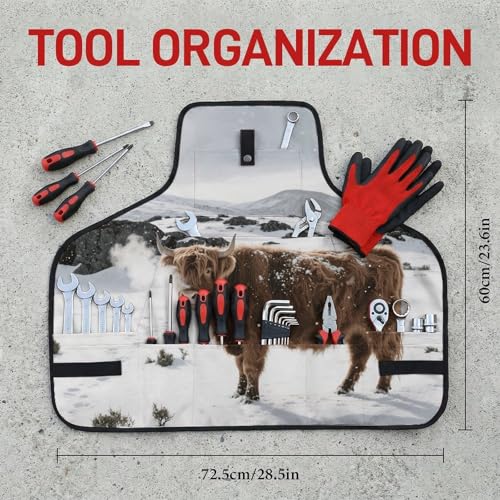 Delantal de trabajo con 8 bolsillos para taller negro miniatura 2