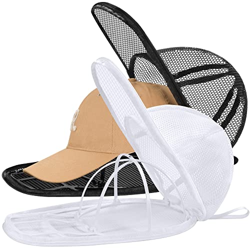 Magtsmei Hat Washers, Baseball Caps Hat Cleaner For Washing Machine,Hat Rack/Organizer For Dishwasher, Foldable Washing Hat Cage Protector Holder For Adult And Kid's Caps 2Colors Black & White #TOP6