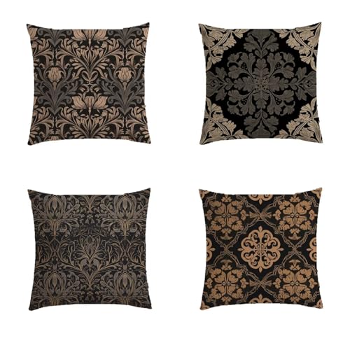 Housse coussin 80x80cm imperméable carré en lin lot de 4