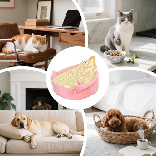 Generico Hundesofa- 70 x 55 cm beruhigendes Sofa, Welpenkarton, Katze Cuddler | Plüschmöbel für Wohnzimmer, Terrasse, Hundehof, Boden, Schlafzimmer, Schlafbereich, weich, waschbar, rutschfes-4