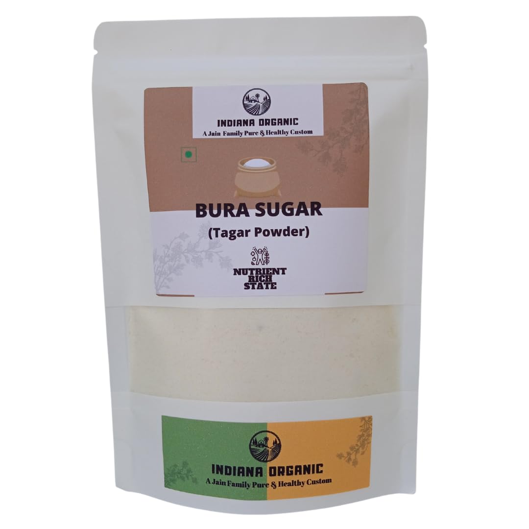 Indiana Organic Bura Sugar, Tagar Powder, Jaipur Style Authentic bUra - 400 Grams