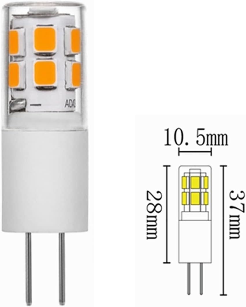 G4 Bi-Pin LED Bulb 2W 12V AC/DC Ceramic Warm White 3000K/Cool White 6000K, 20W JC Type Halogen Replacement, CRI>80, 180LM, No Flicker, Non-dimmable, 10 Pack (Color : Warm Wite)