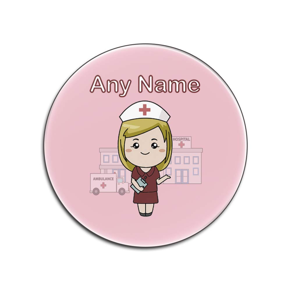 Dessous de verre ronds brillants NHS lot de 4 en carton dur personnalisables