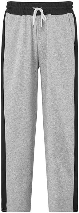 Mens Casual Athletic Pants Winter Drawstring Elastic Waist Baggy Straight Sweatpants with Pockets
