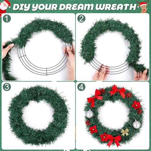 image for Fovths 12 Pack Christmas Wire Wreath Ring 16 Inches Metal Wire Wreath 