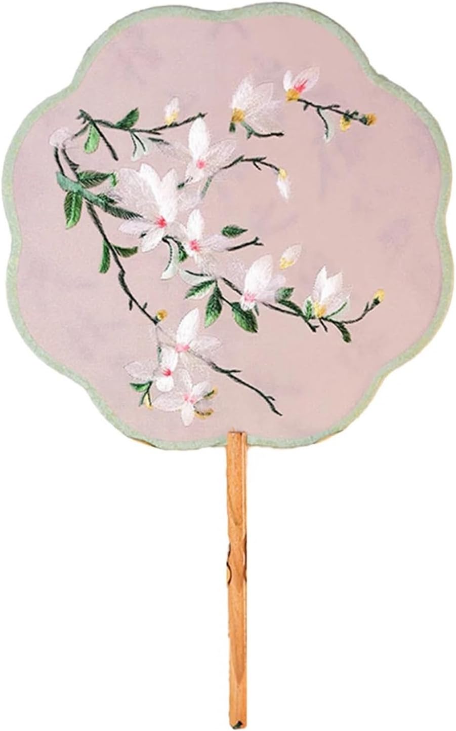 Suzhou Embroidery Round Fan 21cm Handmade Silk Fan for Women