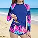 Girls Long Sleeve Rash Guard Swimsuits Board Shorts 2 Piece Bathing Suit UPF 50+ Sun Protection Swimwear for 6-15 Years
