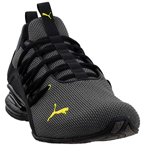 Image of PUMA Men's Axelion Ultra All-Sport Athletic Shoe, Charcoal Grey Bright Yellow, 11 AU