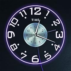Timethink Modern 12 '' LED Lighted Wall Clock, Silent Quartz Night Light Clock with 7 Luminous item