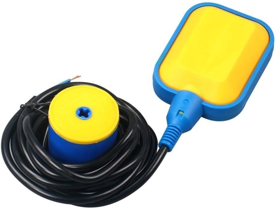 Float Switch for Sump Pumps, Tethered Water Level Controller with 5/6/8/10m Cable, PP Polypropylene Waterproof Design for Industrial and Household W(10METER)