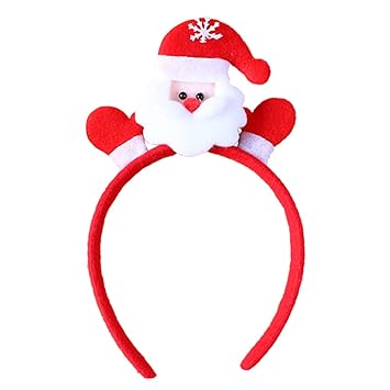 Santa Clause Headband Red Christmas Hair Bands Cute Father Christmas Hair Hoop Womens Girls Hair Accessories Headdress for Cosplay Winter Christmas Decoration Party Supplies Gift