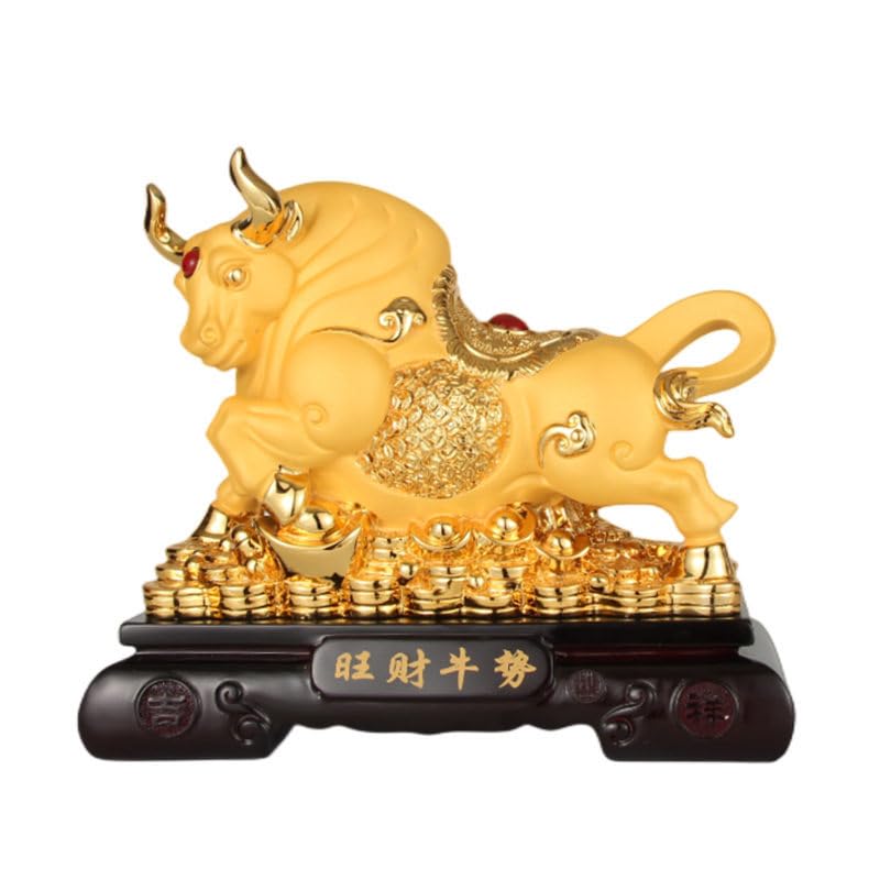 Ornement de buffle doré statuette élégante pour meuble de salon vide