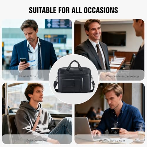 Bolso FANDARE para portátil de cuero genuino para hombre miniatura 7