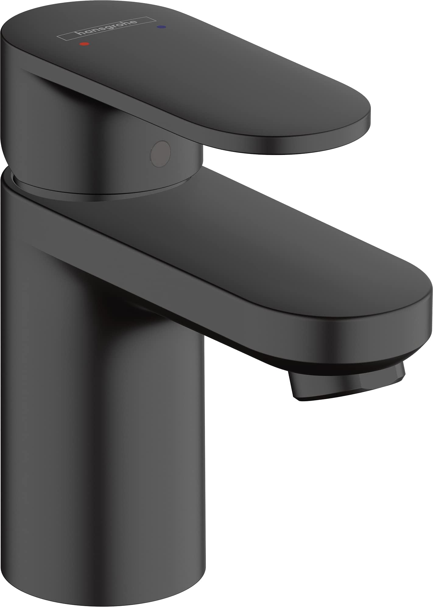 Vernis Blend - bathroom tap without waste, bathroom sink tap with spout height 70 mm, basin mixer tap water-saving (EcoSmart), matt black
