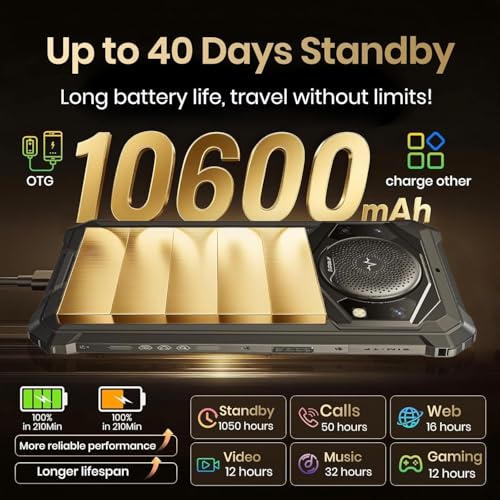 Image of FOSSIBOT F101P 7+64GB+1TB Storage,Rugged Call Phone Unlocked,Waterproof Smartphone,4G Dual SIM OTG Octa-core 18W10600mAh 123dB Loud Volume Phone 5.45 inch 24MP+8MP Camera,2026 Red