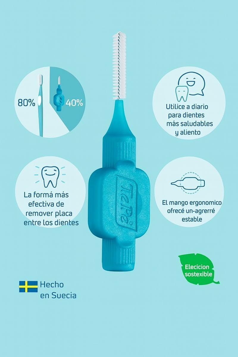 TePe Interdental Brush Original, Soft Dental Brush for Teeth Cleaning, Pack of 20, 0.7 mm, Medium Gaps, Yellow, Size 4