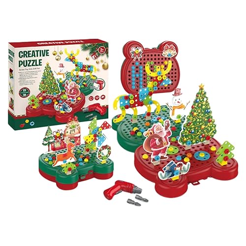 Conjunto de broca e parafuso infantil | Conjunto de brinquedos temáticos de Natal com furadeira,Brin