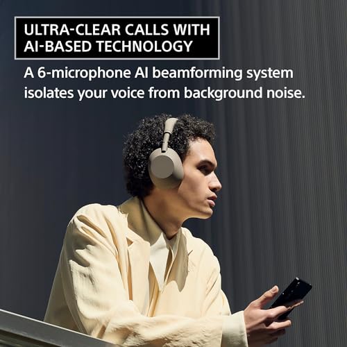 Image of Sony WH-1000XM6 The Best Noise Cancelling Wireless Headphones, HD NC Processor QN3, 12 Microphones, Studio-Quality, New Sandstone Color