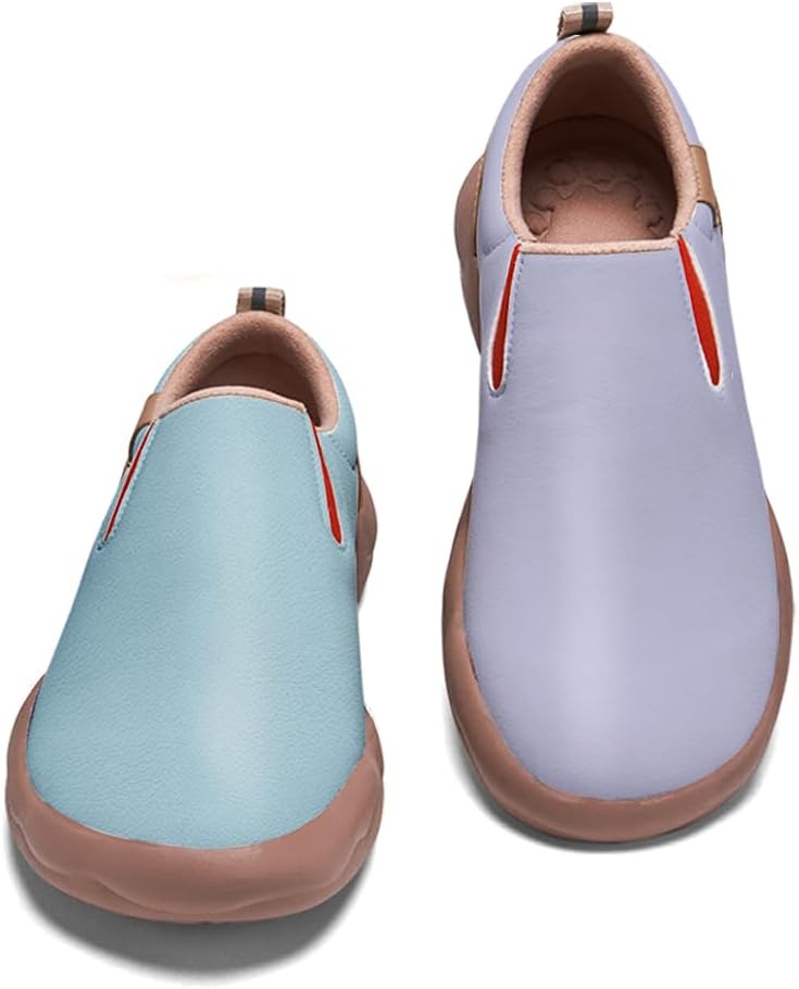 Boys Girls Slip On Loafers Kid's Lightweight Comfort Sneakers Art Painted Walking Travel Shoes Macaron Style