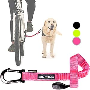 BIKE and DOG riem: om één of meerdere honden tegelijk mee te nemen aan de fiets. Gepatenteerd product (roze)