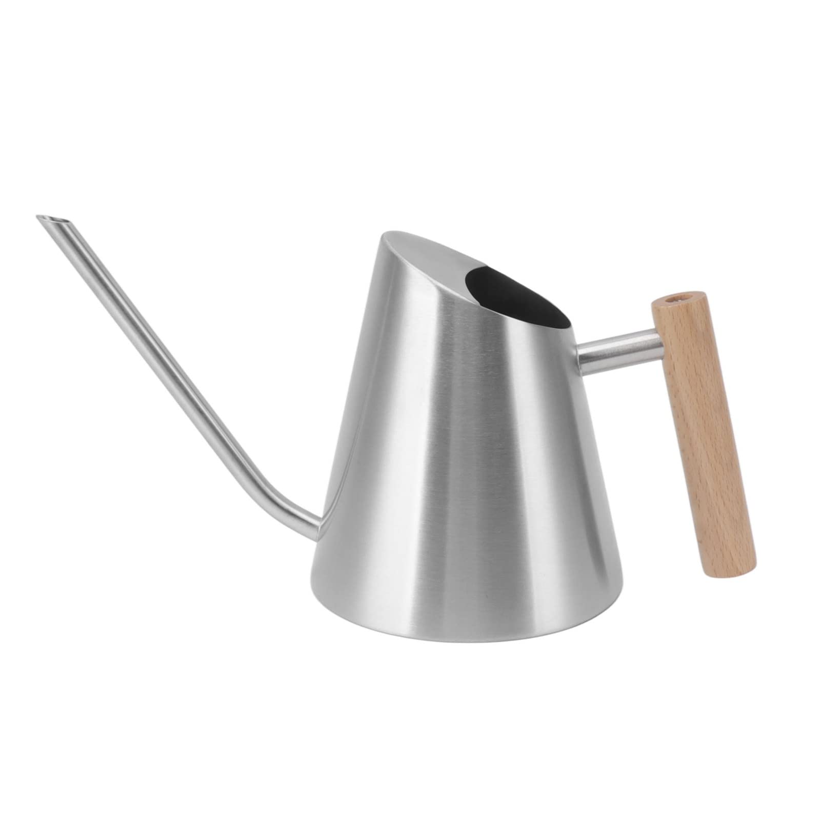 Stainless SteelWatering, Stainless Steel Watering Can Long Spout Wooden Handle Indoor Outdoor Multicolor 29 cm(Silver)