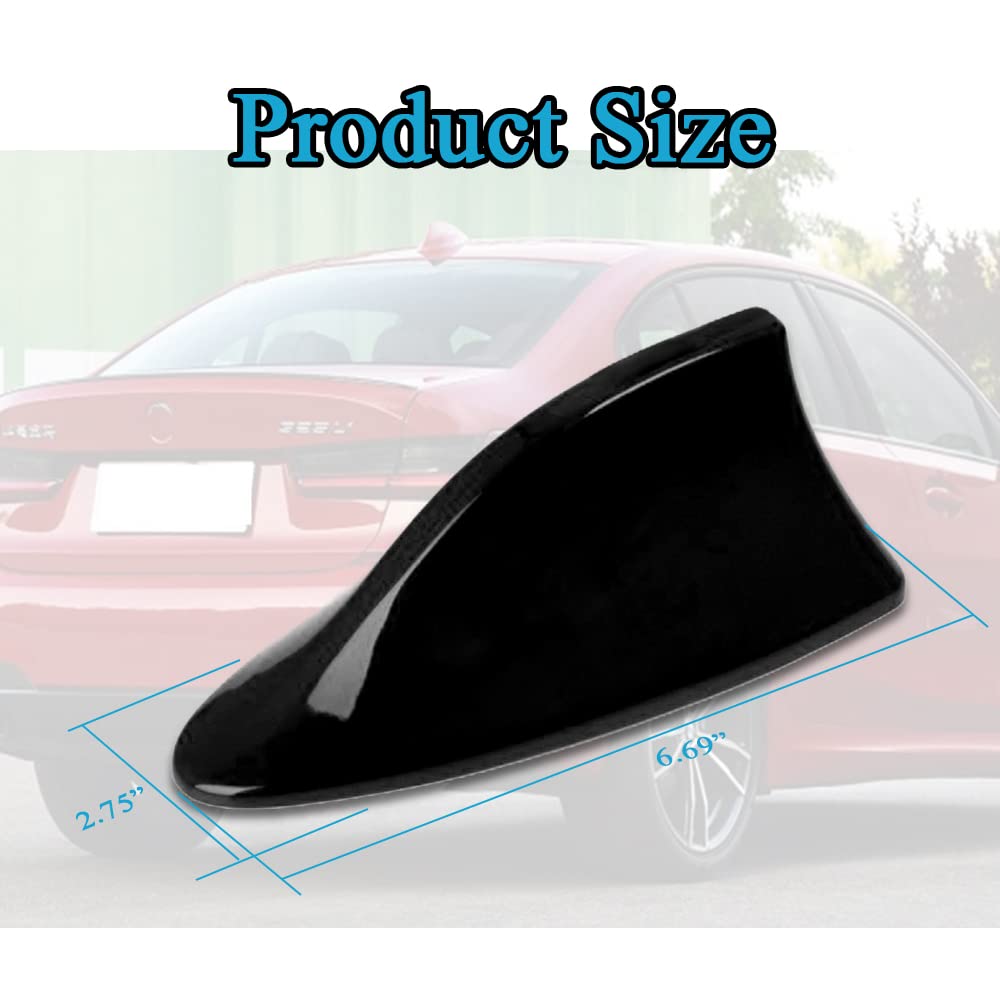 ASUBHA Car Shark Fin Antenna Cover, Stylish Shark Antenna for Car Decorations, Waterproof Antenna Cover Replacement Automotive Exterior Accessories for Signal Stabilization