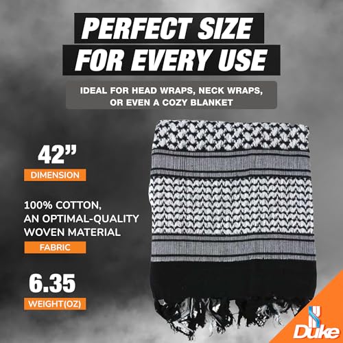 Duke Defense Keffiyeh - Tactical Desert Scarf Cotton Keffiyeh Scarf Military Scarf Keffiyeh Authentic - 100% Cotton Shemagh4