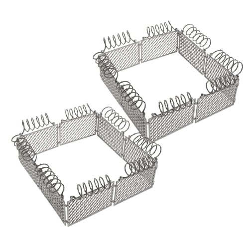 LEDMOMO 2 セットミニチュアフェンス プラスチック製 軍事シーン用積み木アクセサリー 簡単立て ガーデン ドールハウス用多用途ミニフェンス