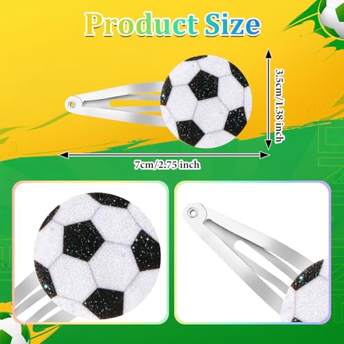 Pinzas de cabello con diseño de fútbol 6 piezas miniatura 2