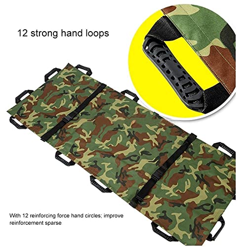 Brancard souple pliable et portable avec 12 poignées - Brancard de secours d'urgence en tissu Oxford pour les premiers secours, les hôpitaux, les cliniques et l'usage domestique - Livré avec