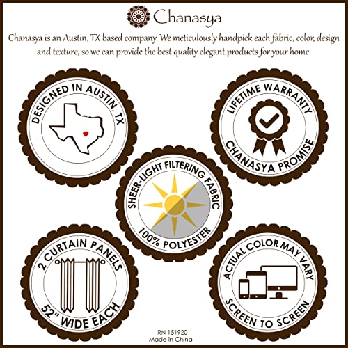 Chanasya Devore Sheer Grommet Curtains - Classy, Light Filtering Drapes For Living Room Or Bedroom - 52" X 84" - Taupe, 2 Panels #TOP5