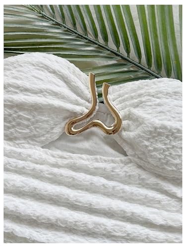 MakeMeChic Women's Bandeau Strapless Tube Tops Open Back Ruched Summer Sexy Cute Crop Top4