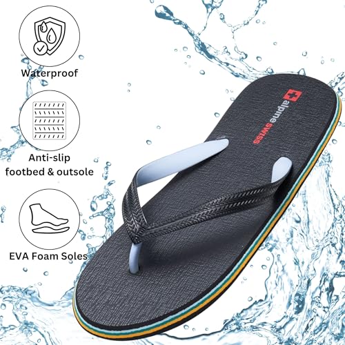 Alpine Swiss Men's Flip Flops | Ultra-light Thin EVA foam Sandals for Beach Pool Everyday Wear | Simple Flexible Flip Flops for Men3