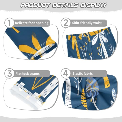 Bolaz Toddler Girls Leggings Printed Yoga Pants Leggings Yellow Plam Tree for Kids3