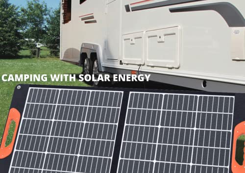 Mobisolar 60W Foldable Solar Panel Portable Monocrystalline Solar Charger for Power Station Caravan Boat Camping Camper 12V Car Off-grid Home RV Battery with USB and DC outputs (Mono Perc Design.) - Image 8