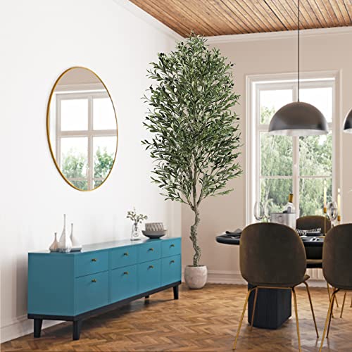 Viagdo Olive Tree Artificial Indoor 7Ft Tall Fake Potted Olive Silk Tree With Planter Large Faux Olive Branches And Fruits Artificial Tree For Home Office Living Room Decor Indoor, 2232 Leaves #TOP6