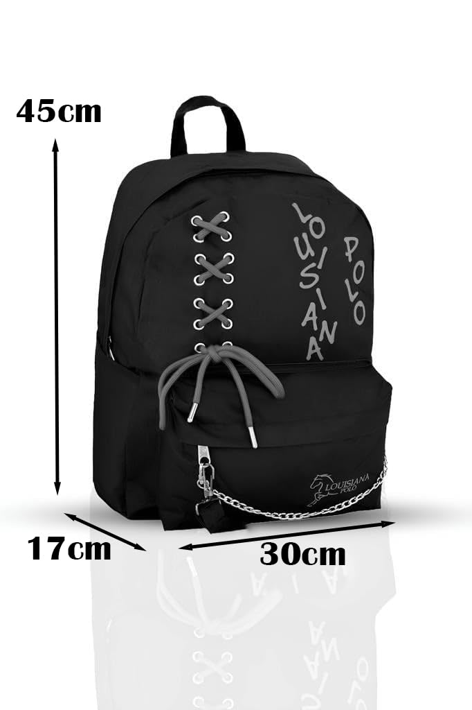 Louisiana Polo Laptop Bölmeli Okul Çantası Siyah Füme 1141