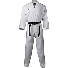 MOOTO Korea Taekwondo Challenger Uniform Black,White V-Neck Martial Arts Karate Hapkido Team Demonstration Gym 2. White, 170Height170179cm5.585.87ft