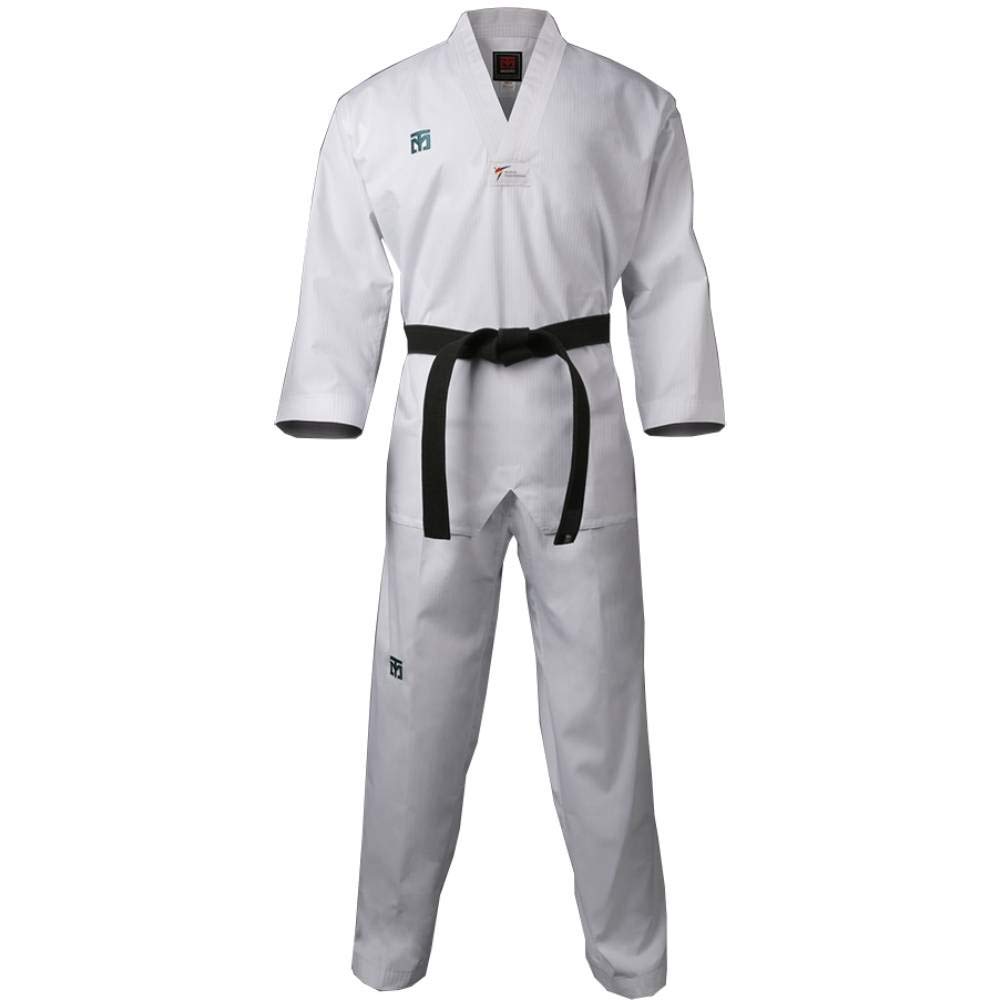 MOOTO Korea Taekwondo Challenger Uniform (Black,White V-Neck) Martial Arts Karate Hapkido Team Demonstration Gym (2. Whit...
