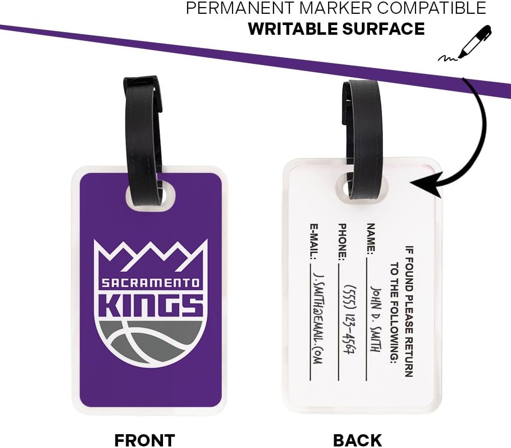 Desert Cactus Sacramento Kings Luggage Tag – Official NBA National Basketball Travel ID Label for Suitcases, Bags, and Carry-Ons (Acrylic Luggage Tag A)