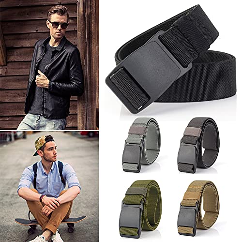 VALINK Elastic Stretch Belt, Mens Stretch Belt Invisible Casual Web Belt Quick Release Flat Plastic Buckle2